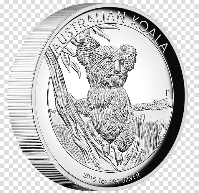 Koala, Perth Mint, Coin, Proof Coinage, Australian Silver Kookaburra, Silver Coin, Bullion Coin, Platinum Koala transparent background PNG clipart