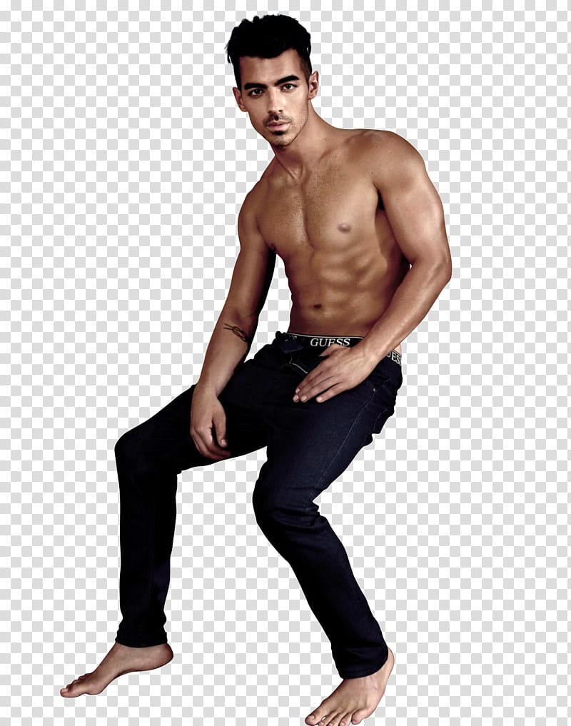 Joe Jonas, man wearing black fitted jeans transparent background PNG clipart