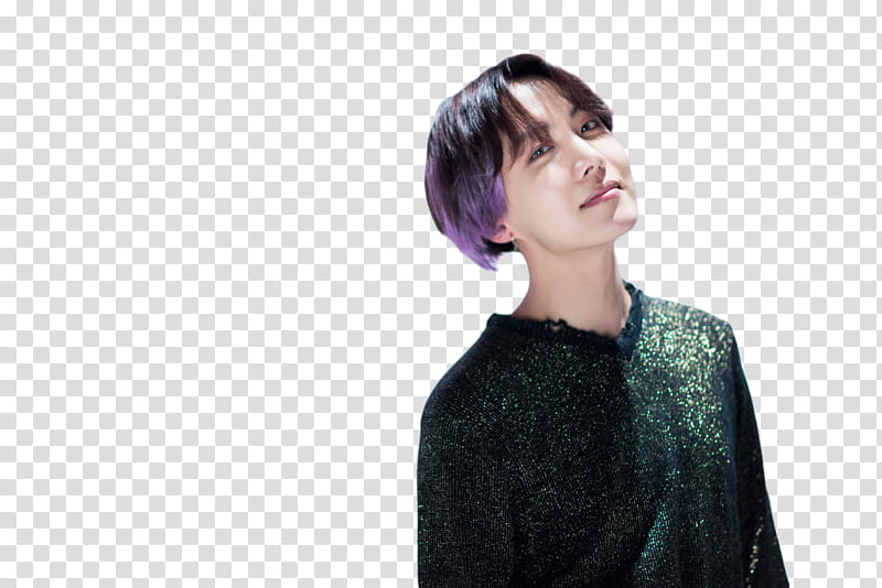 Hoseok BTS, man wearing green shirt transparent background PNG clipart