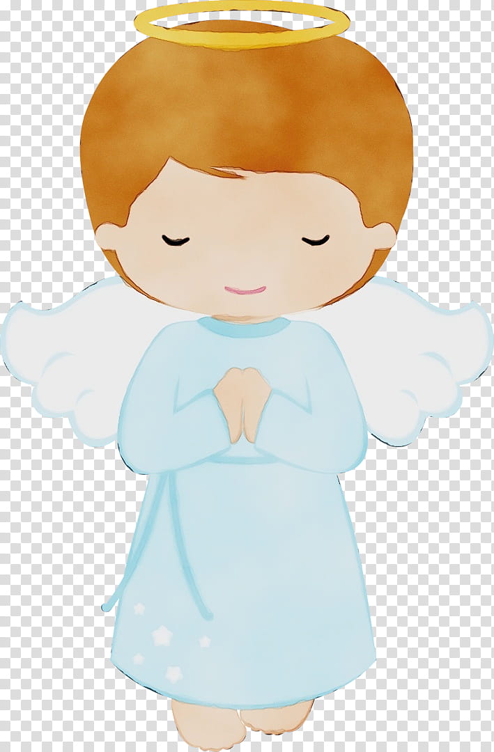 cartoon angel fictional character smile, Watercolor, Paint, Wet Ink, Cartoon, Child, Gesture transparent background PNG clipart