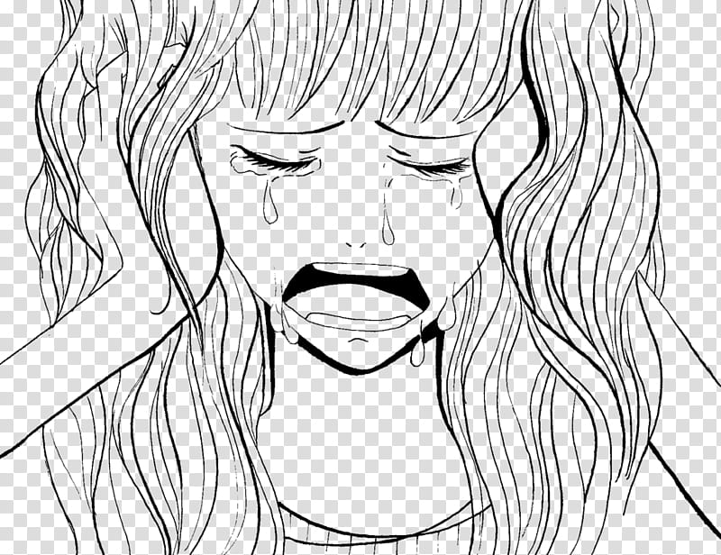 drawing girl crying