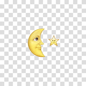 Emojis Editados, yellow crescent moon and star transparent background PNG clipart