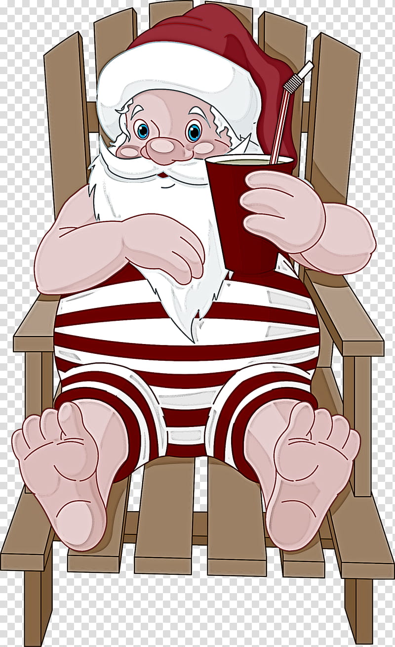 Santa claus, Cartoon, Sitting, Chair, Facial Hair, Reading, Lap transparent background PNG clipart