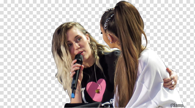 Ariana Grande and Miley Cyrus, -() transparent background PNG clipart