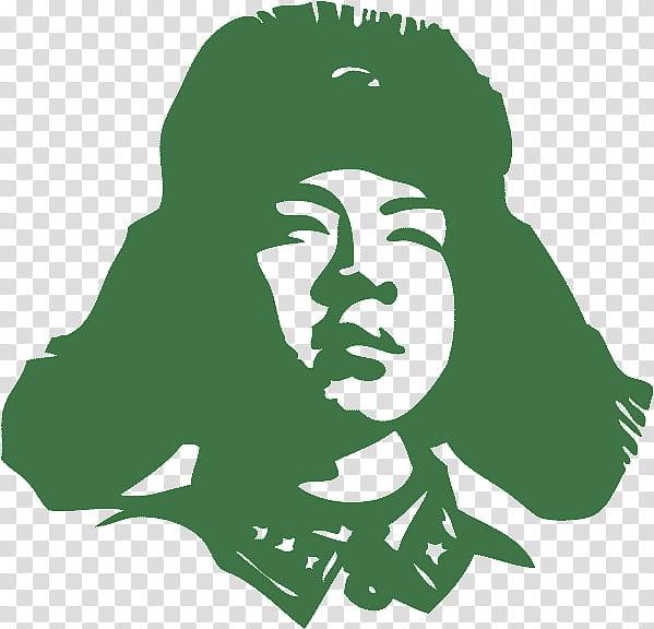Book, Lei Feng, Propaganda, Green, Head, Stencil transparent background PNG clipart