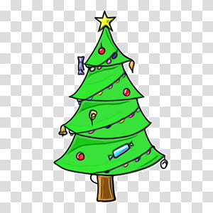Christmas tree, Watercolor, Paint, Wet Ink, Christmas Decoration, Oregon Pine, Christmas Ornament, Colorado Spruce transparent background PNG clipart thumbnail