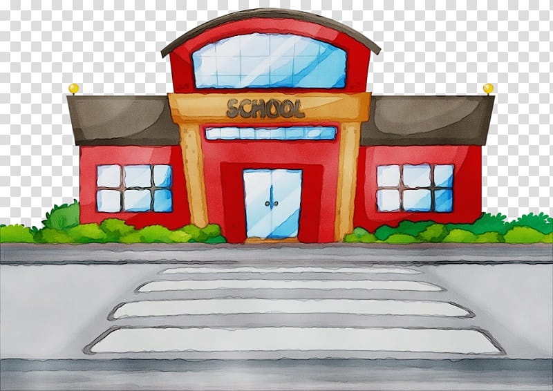 School Building, Watercolor, Paint, Wet Ink, Schoolyard, , School
, Cartoon transparent background PNG clipart