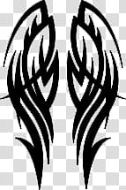 pair of black tribal wings transparent background PNG clipart
