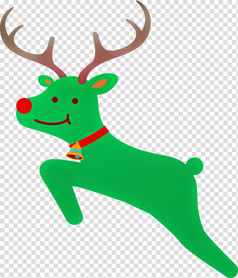 Reindeer Christmas Reindeer Christmas, Christmas , Green, Antler, Tail transparent background PNG clipart