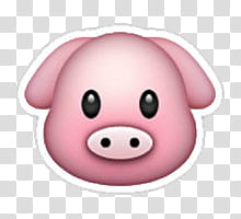pink pig emoji transparent background PNG clipart