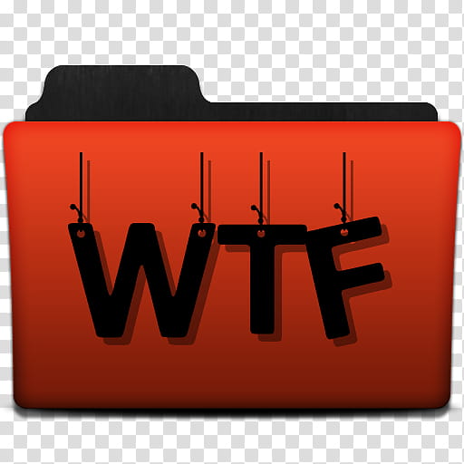 Orange WTF folder transparent background PNG clipart