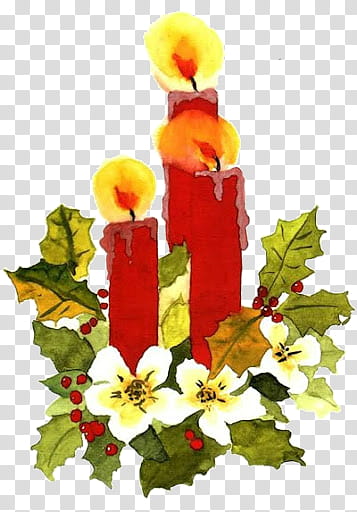 three red taper candles painting transparent background PNG clipart