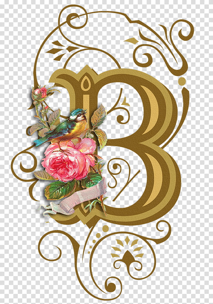 Rose Flower Drawing, Alphabet, Initial, Lettering, Illuminated Manuscript, Ornament, English Alphabet, Flora transparent background PNG clipart