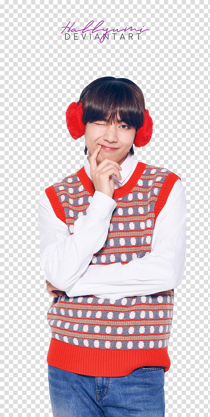 BTS LG Christmas, BTS V transparent background PNG clipart