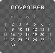 Calendar, november calendar illustration transparent background PNG clipart