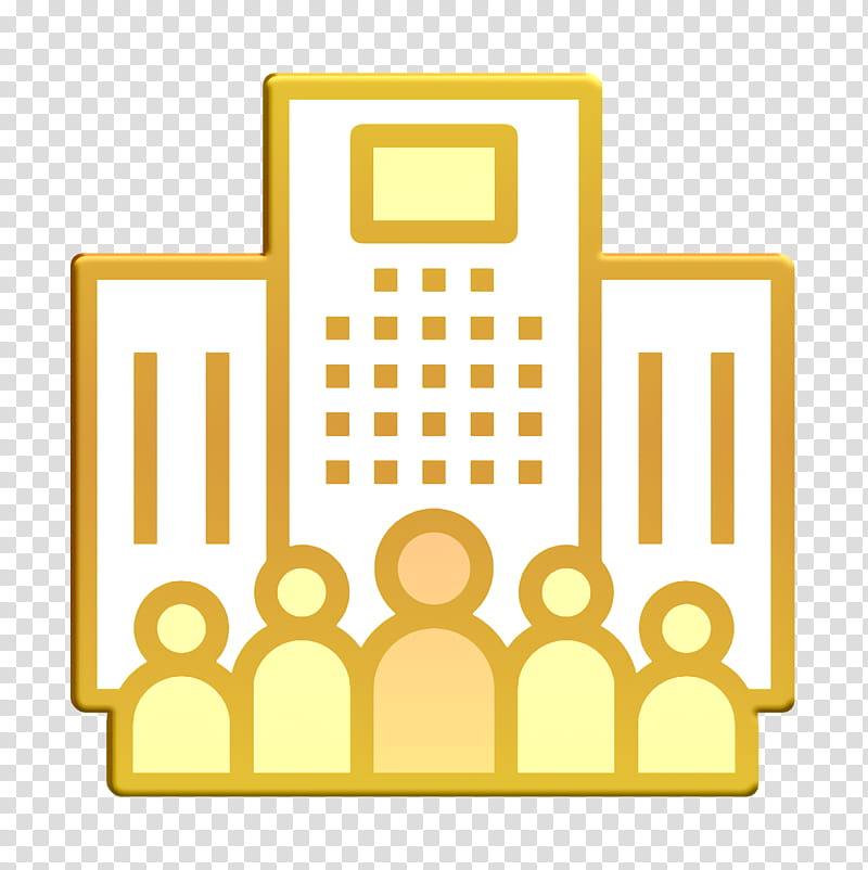 Work icon Market icon Enterprise icon, Market Icon, Yellow, Text transparent background PNG clipart