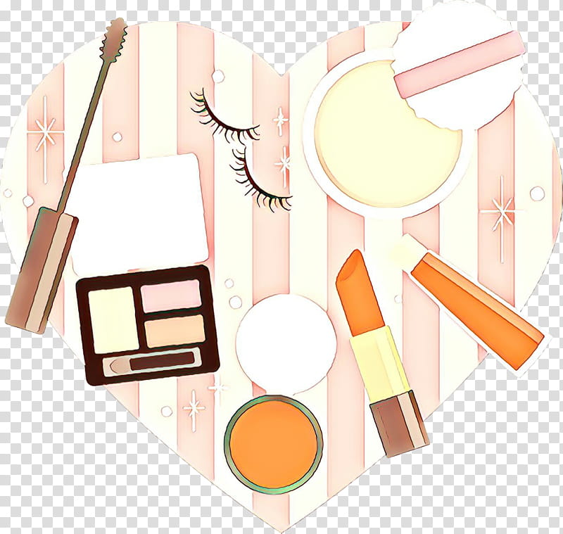 makeup brushes cosmetics beauty eye eye shadow, Cartoon, Cheek, Material Property, Face Powder, Peach transparent background PNG clipart