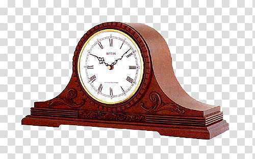 WEBPUNK , brown wooden framed mantle clock transparent background PNG clipart