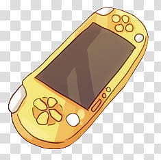 , yellow handheld game console illustration transparent background PNG clipart