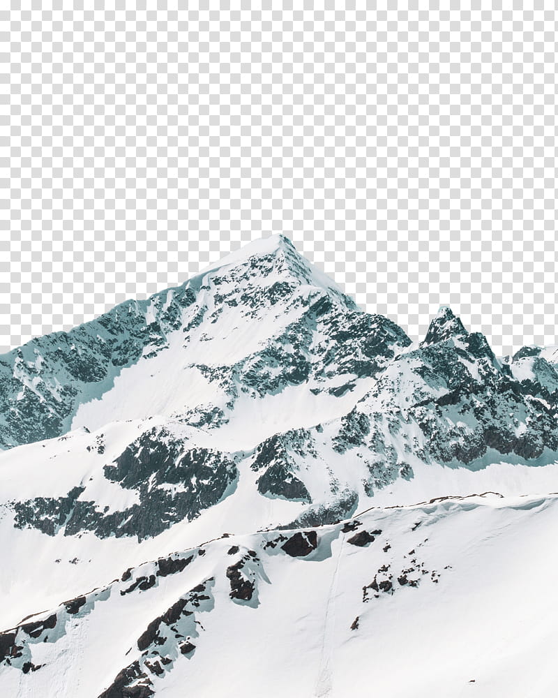 Snow-covered mountain under white sky transparent background PNG ...