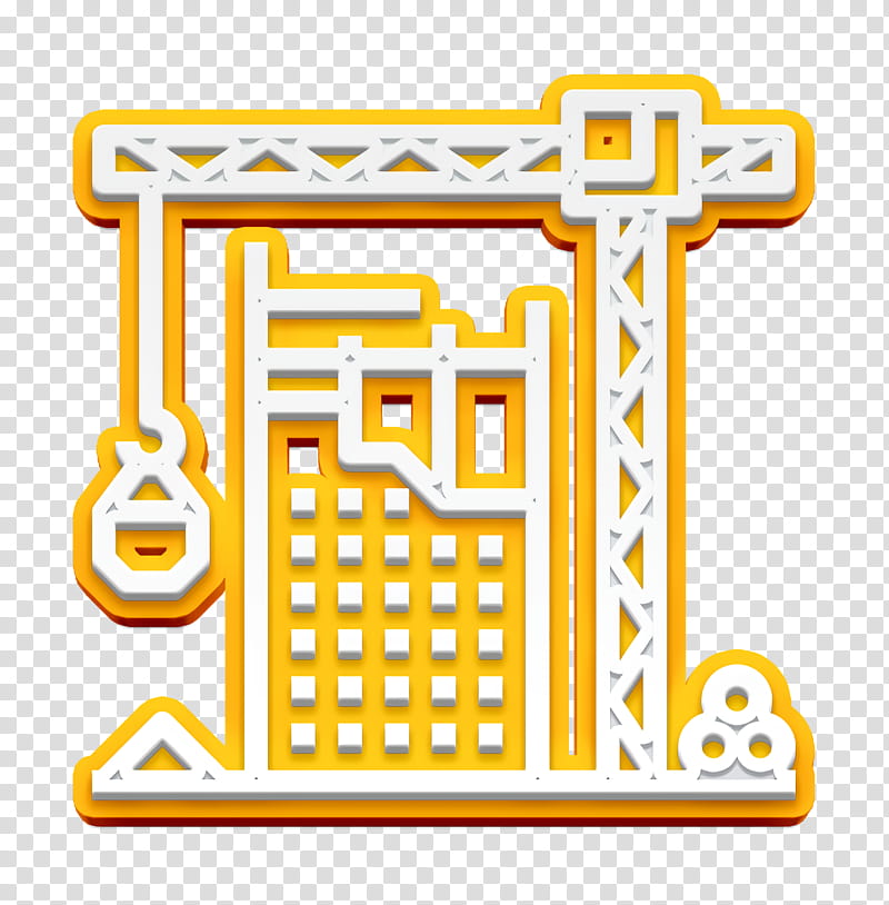 Crane icon Hook icon Industry icon, Yellow, Line transparent background PNG clipart