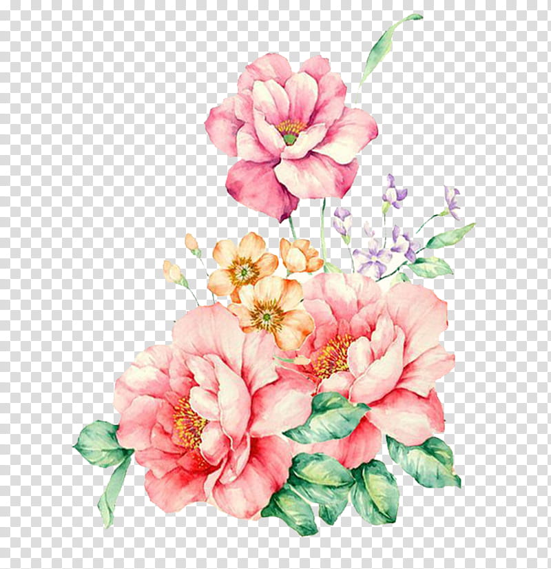 Bouquet Of Flowers Drawing, Watercolor Flowers, Watercolor Painting, Floral Design, Watercolor Painting Flowers, Pink Flowers, Cut Flowers, Flower Arranging transparent background PNG clipart