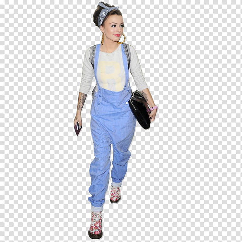 Cher lloyd, woman wearing blue dungarees transparent background PNG clipart