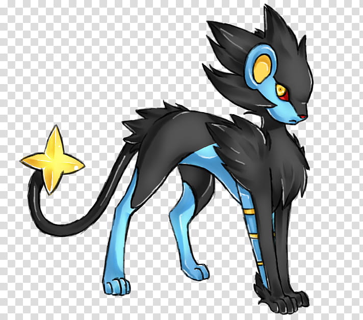 Luxray, black and blue Pokemon character transparent background PNG clipart