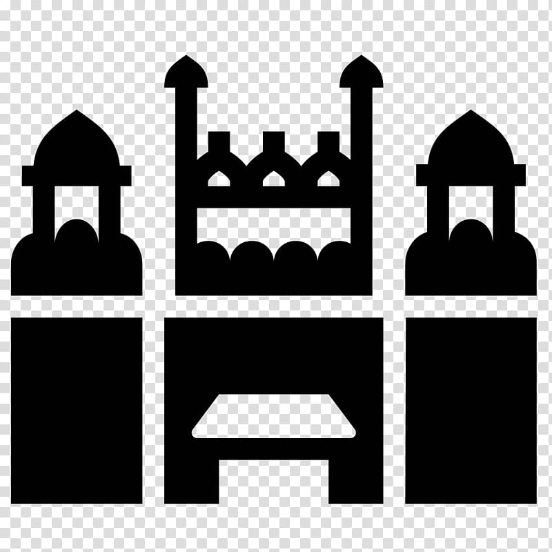 Castle, Red Fort, Fortification, Landmark, Blackandwhite, Line, Arch, Architecture transparent background PNG clipart