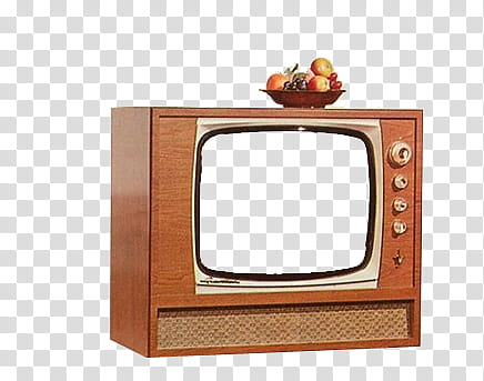 brown and white CRT TV transparent background PNG clipart