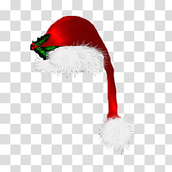 Christmas, red and white Santa hat ] transparent background PNG clipart