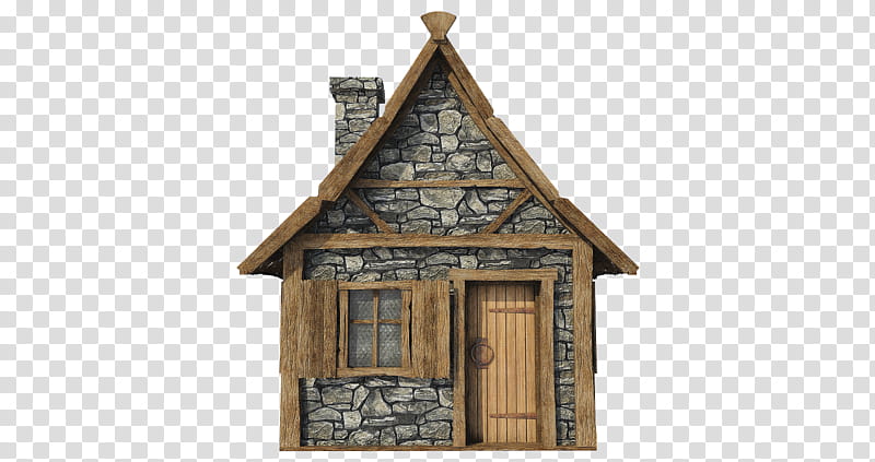 Medieval Hut A , brown and gray house transparent background PNG clipart
