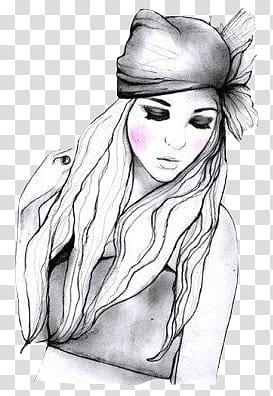 Drawn Girls , woman portrait sketch transparent background PNG clipart