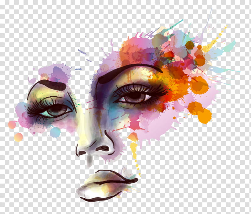 face nose head eyelash watercolor paint transparent background PNG clipart