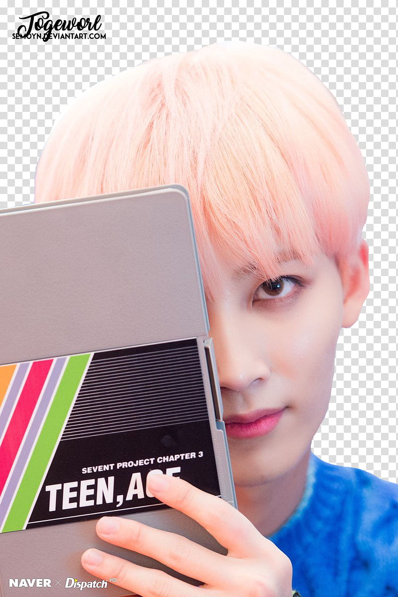 SEVENTEEN CLAP ERA, man wearing blue top holding book transparent background PNG clipart