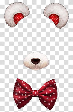snapchat Filters Filtros o efectos de Snapchat, red and white bear parts transparent background PNG clipart