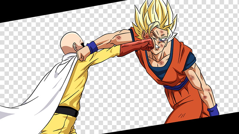 Saitama Vs Goku ssj transparent background PNG clipart