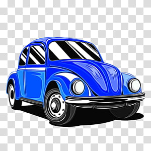 Car Vehicle Blue Vintage Car Volkswagen Beetle Watercolor Paint
