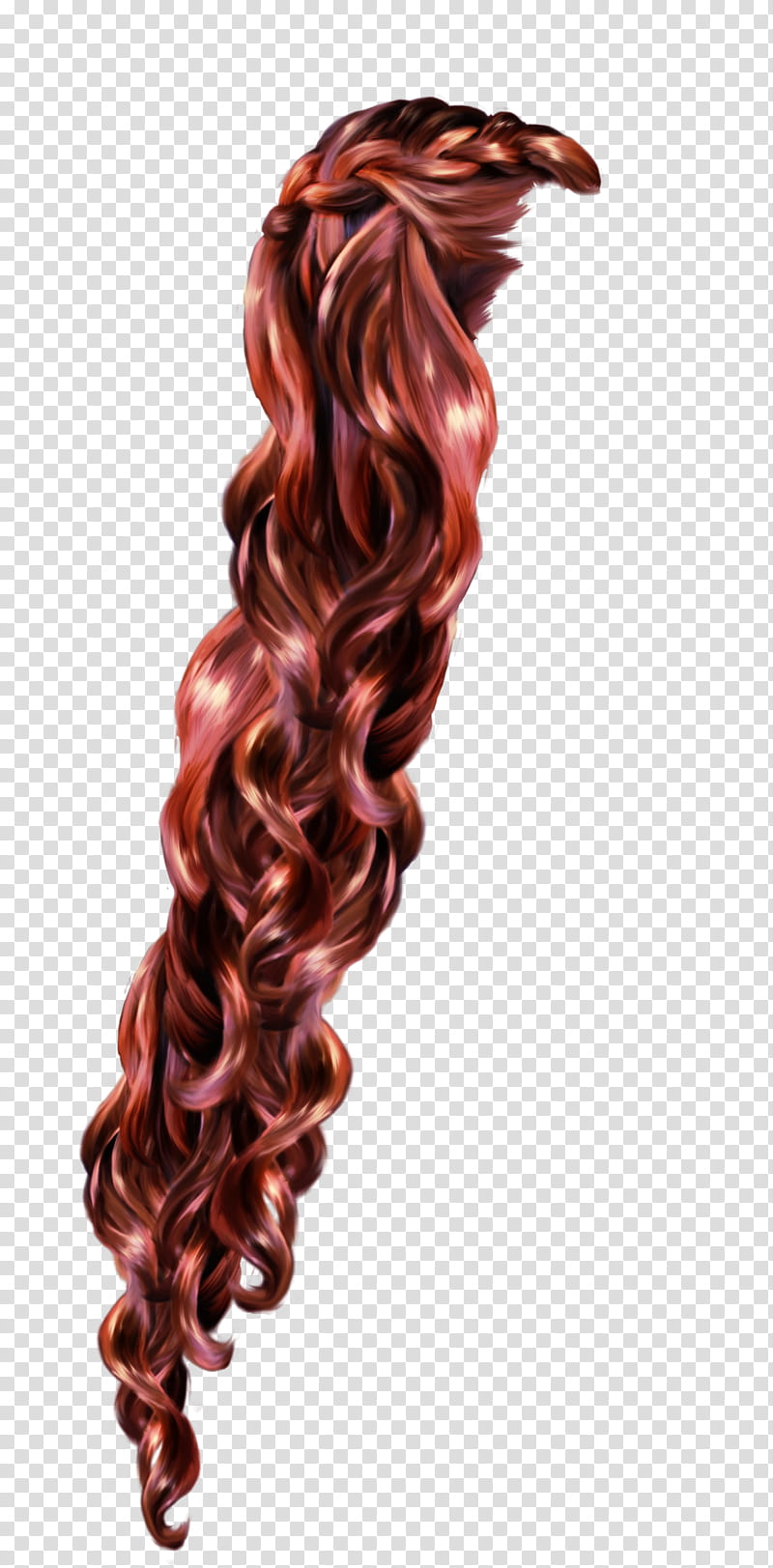 Rapunzel Plum, red hair extension transparent background PNG clipart