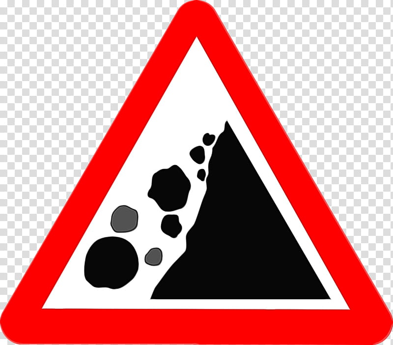 Rock, Watercolor, Paint, Wet Ink, Traffic Sign, Warning Sign, Road, Road Signs In The United Kingdom transparent background PNG clipart