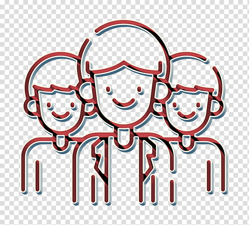 Social Media icon Group icon, White, Facial Expression, Cartoon, Text, Head, Red, Line Art transparent background PNG clipart