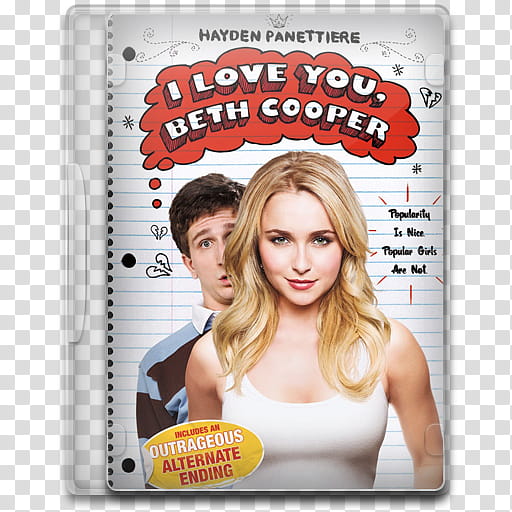 Movie Icon , I Love You, Beth Cooper, I Love You, Beth Cooper Hayden Panettiere DVD transparent background PNG clipart