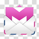 Girlz Love Icons , gmail, pink and white mail transparent background PNG clipart