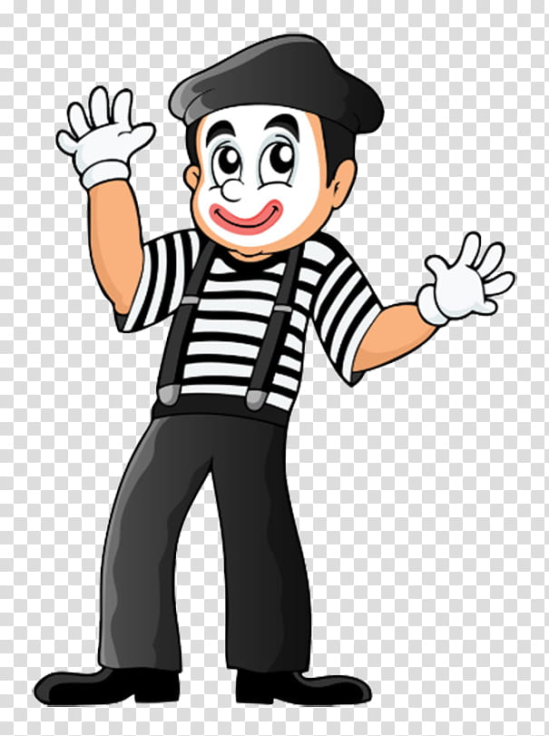 Circus, Mime Artist, Cartoon, Pantomime, Line Art, Finger, Pleased, Gesture transparent background PNG clipart