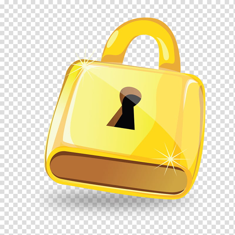 Padlock, Lock And Key, Cartoon, Lockouttagout, Yellow, Bag transparent background PNG clipart