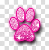 Huellas Glitter, pink paw transparent background PNG clipart
