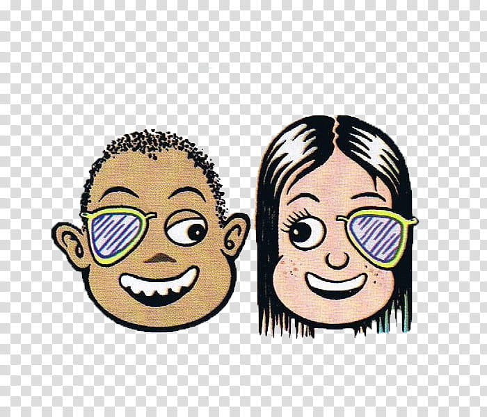 Cool, two boy and girl wearing eye patch illustration transparent background PNG clipart