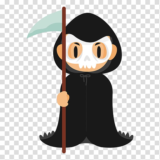 MINI DE HALLOWEEN, man in black coat holding scythe painting transparent background PNG clipart