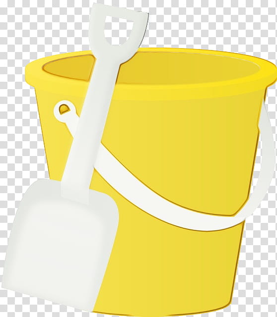 yellow funnel shovel bucket, Watercolor, Paint, Wet Ink, Plastic transparent background PNG clipart