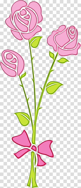 Rose, Bunch Flower Cartoon, Watercolor, Paint, Wet Ink, Pink, Cut Flowers, Pedicel transparent background PNG clipart